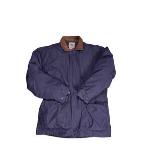 VTG Rainforest Down Feather Coat Womens Large Leather Collar Trim Lined Warm